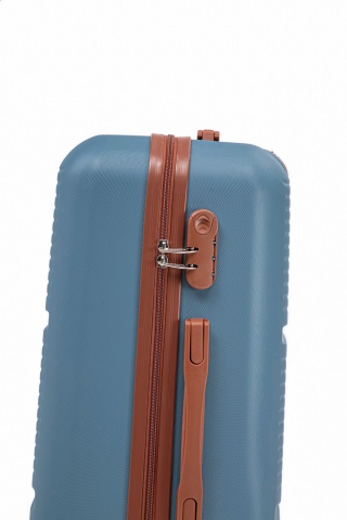 Troler Mediu Aventor, 67x41x25.5 cm, ABS, Cifru, 4 Roți Duble 360°, 61 L, AV107, Albastru - Img 3