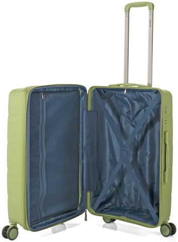 Troler mediu extensibil 65x38x27 cm, bagaj de cală, polipropilenă, 4 roți 360°, cifru TSA, Benzi BZ 5901, roșu - Img 2