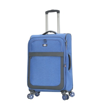 Troler Mediu Extensibil 66x41x24 cm Lee Cooper, Poliester, 4 Roti Duble, LC33503, Albastru