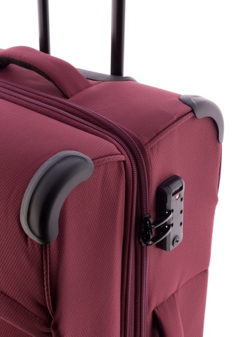 Troler Mediu Extensibil 66x43x25 cm Gladiator Helios, Poliester, Cifru TSA, 4 Roți Duble, Grena - Img 3