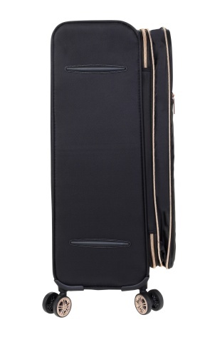 Troler mediu extensibil Diplomat Monaco 68x42x26/31 cm, +25% capacitate, fermoar antifurt, bagaj de cala, poliester, negru - Img 3