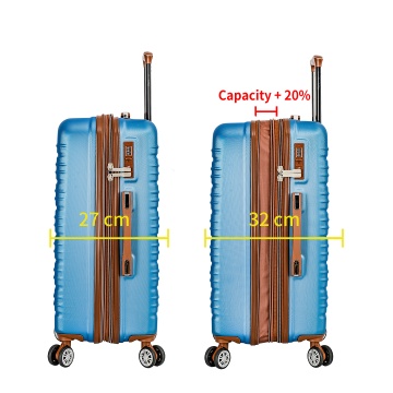Troler mediu extensibil Madisson SW33803, ABS, cifru, 4 roti duble, 67 cm, albastru - Img 20