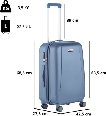 Troler Mediu, Extensibil, Policarbonat/ABS, 4 Roti Duble, cifru TSA, CarryOn SKYHOPPER, 68.5 cm, Albastru - Img 5
