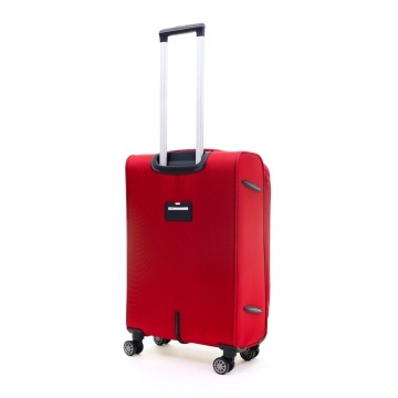 Troler Mediu Extensibil Poliester 4 Roti Duble Ella Icon Petra Textil 2607 - 69 cm Rosu - Img 7