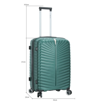 Troler mediu Madisson, 67x43x25 cm, polipropilenă, bagaj de cală, 4 roți duble, cifru, SW62103, verde închis - Img 3