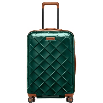 Troler Mediu Policarbonat/Piele Naturala Stratic Leather and More M - 66 cm Verde