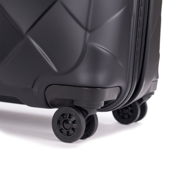 Troler Mediu Policarbonat/Piele Naturala Stratic Leather and More M - 66 cm Negru - Img 7