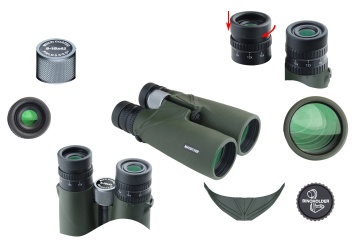 Binoclu MacGyver 8-15x Zoom Hi-Tech Vari-Focus, BAK4, Lentile Multi-Coated UV, Focalizare de la 2 m, 701073 - Img 4