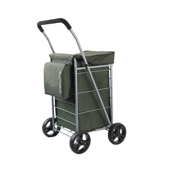 Carucior cumparaturi pliabil Madisson SW42035, 65L, 4 roti, buzunar termoizolant, kaki - Img 10