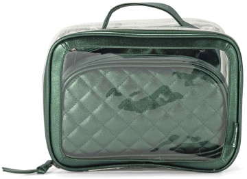 Geanta de cosmetice 3 in 1 Benzi, pvc/poliester, 25x19x9 cm, 23x14x6 cm, 22x16x1 cm, BZ 5859, verde - Img 2