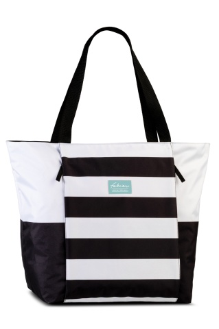 Geanta de Plaja Fabrizio, 58x40x20 cm, 31L, Poliester, F50467, Negru/Alb