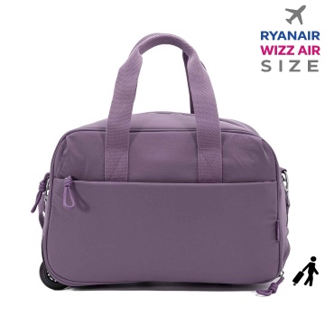 Geanta de voiaj cu role 40x25x20 cm, bagaj de mână Wizz Air/Ryanair, 1.25 kg, 20 l, poliester, Benzi BZ 5851, mov