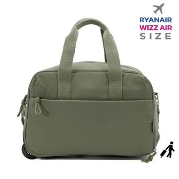Geanta de voiaj cu role 40x25x20 cm, bagaj de mână Wizz Air/Ryanair, 1.25 kg, 20 l, poliester, Benzi BZ 5851, kaki