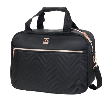Geanta de voiaj Diplomat Monaco, 40x28x15 cm, bagaj de mana avion Wizz Air/Ryanair, poliester, negru