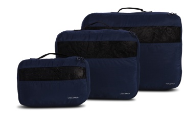 Organizator Bagaj, 3 Piese, Poliester, Worldpack, F10461, Bleumarin