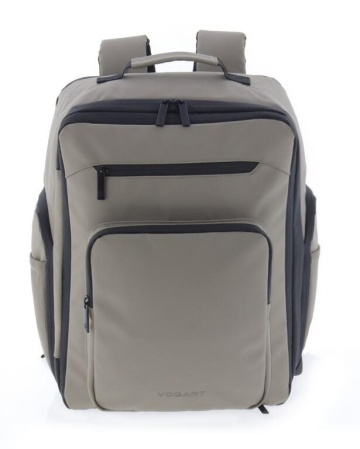 Rucsac avion 40x30x20/25 cm extensibil, bagaj de mână Wizz Air/Ryanair, 26/28L, poliester impermeabil, cu protecție RFID, 16 inch, Vogart Sync, bej - Img 5