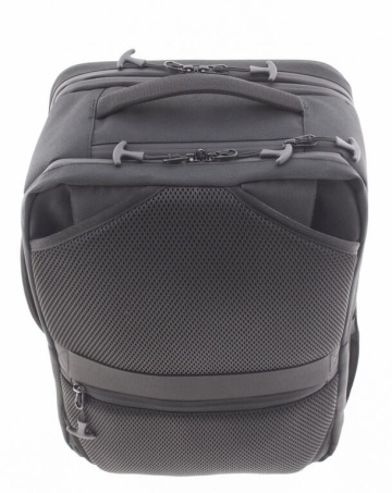 Rucsac avion 40x30x20/25 cm extensibil Vogart Defender, bagaj de mână Wizz Air/Ryanair, poliester, 24/30L, negru - Img 10