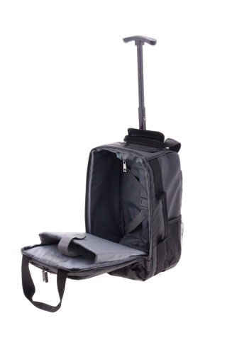Rucsac cu role 40x25x20 cm, Wizz Air/Ryanair, PVC impermeabil, Gladiator Polar, MG 3958, 14", Negru - Img 2