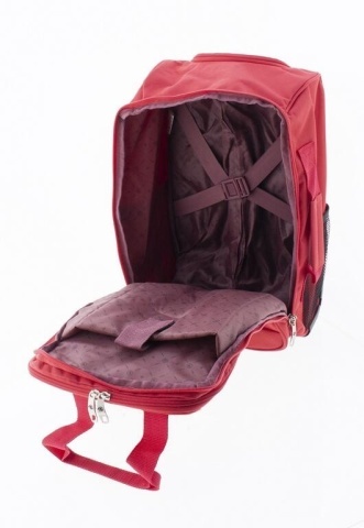 Rucsac cu role pentru Ryanair/Wizz Air Gladiator Metro, bagaj de mână 40x25x20 cm, poliester, MG 2158, laptop 14", rosu - Img 3