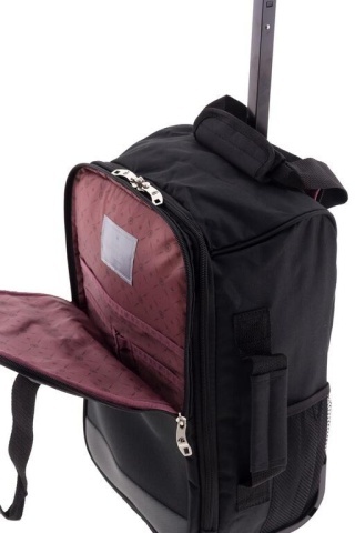 Rucsac cu role pentru Ryanair/Wizz Air Gladiator Metro, bagaj de mână 40x25x20 cm, poliester, MG 2158, laptop 14", negru - Img 3