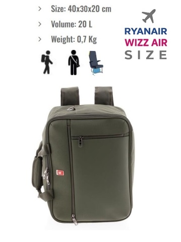 Rucsac tip geanta 40x30x20 cm, bagaj cabina Wizz Air si Ryanair