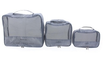 Set organizator voiaj/calatorie Gladiator, 6 piese, Poliester, Gri - Img 8