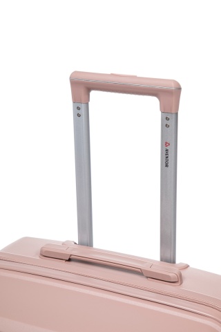 Set trolere Aventor AV106, polipropilenă, 1 bagaj de cabină si 2 de cală, cifru TSA, 4 roți duble 360°, rose - Img 13