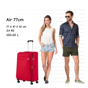 Set trolere extensibile CarryOn Air, 1 bagaj de cabina si 2 de cala, poliester, +20% capacitate, cifru TSA, rosu - Img 11