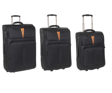Set trolere Extensibile Diplomat, Poliester, Cifru TSA, 2 Roți, ZC 6100, Negru