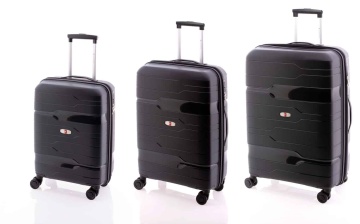 Set trolere extensibile Gladiator Boxing MG 38, roti cu suspensie, polipropilena 3 piese, negru