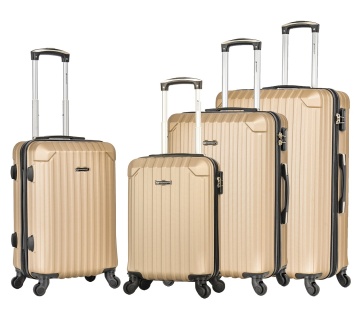 Set trolere Madisson SW44204, ABS, 4 roti, cifru, 4 piese, auriu