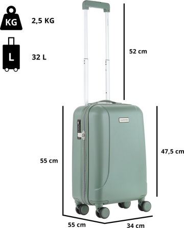 Set Trolere, Policarbonat/ABS, 4 Roti Duble, cifru TSA, CarryOn Skyhopper, 3 Piese, Verde - Img 16