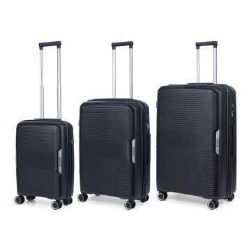 Set trolere TravelZ Swinger, polipropilena, cifru TSA, 4 roti duble, 3 piese, negru