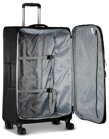 Set trolere Worldpack Bern F10508, 1 bagaj de cabina si 2 de cala, poliester, cifru TSA, 4 roti duble, negru - Img 4