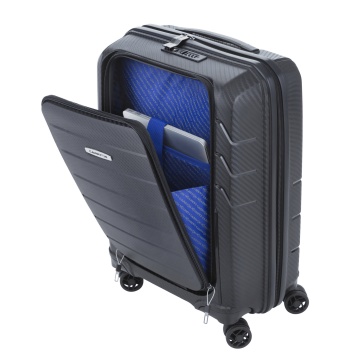 Troler Cabina, Compartiment Laptop 14", Polipropilena, CarryOn Mobile Worker, 55 cm, Negru - Img 2