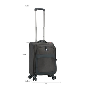 Troler Cabină Extensibil 55x35x20 cm Lee Cooper, Poliester, 4 Roti Duble, LC33503, Antracit - Img 4