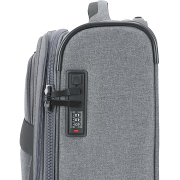 Troler Cabină Extensibil 55x35x20 cm Lee Cooper, Poliester, 4 Roti Duble, LC33503, Gri - Img 5