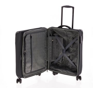Troler Cabină Extensibil 55x38x20 cm Gladiator Helios, Poliester, Cifru TSA, 4 Roți Duble, Negru - Img 6