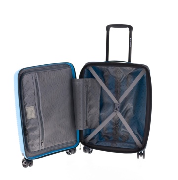 Troler Cabină Extensibil 55x40x20 cm Gladiator Vincent, Polipropilenă, Cifru TSA, Albastru - Img 2