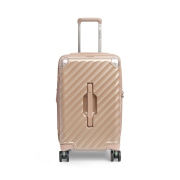 Troler cabina extensibil Carryon Trunk, policarbonat, 56x26x33 cm, bagaj de mana, cifru TSA, 4 roti cu suspensii, auriu - Img 6
