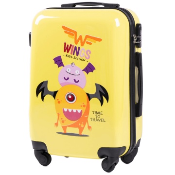 Troler Cabina S Wings WKIDS, policarbonat, cifru, 4 roti, 55 cm, Monster