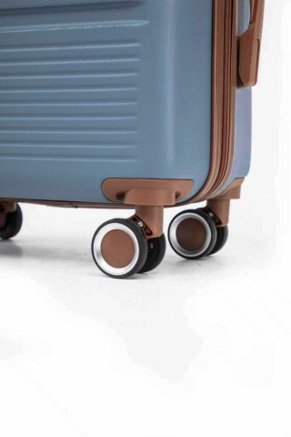 Troler de Cabină Aventor, 55x35x20 cm, ABS, Cifru, 4 roți duble 360°, 32 L, AV107, Albastru - Img 3