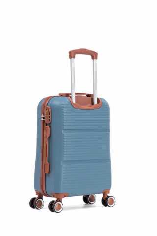 Troler de Cabină Aventor, 55x35x20 cm, ABS, Cifru, 4 roți duble 360°, 32 L, AV107, Albastru - Img 13