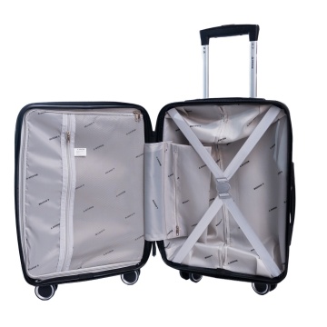 Troler de cabina Aventor AV102, 53x33x22 cm, bagaj de mana, polipropilena, cifru TSA, 4 roti duble 360°, bleumarin - Img 2