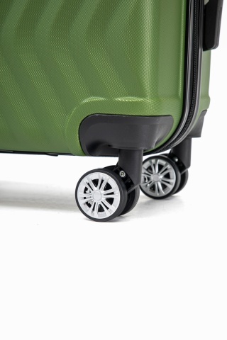 Troler de cabina Aventor AV104, 55x36x22 cm, bagaj de mana, 100%ABS, cifru, 4 roti duble 360°, verde - Img 3