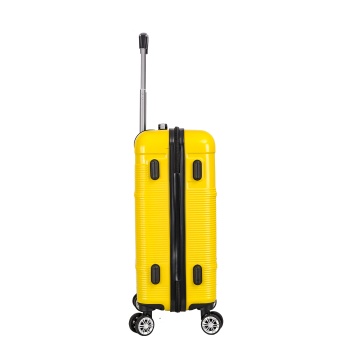 Troler de cabina Lee Cooper LC32203, policarbonat, 4 roti duble, cifru, 55 cm, galben - Img 7