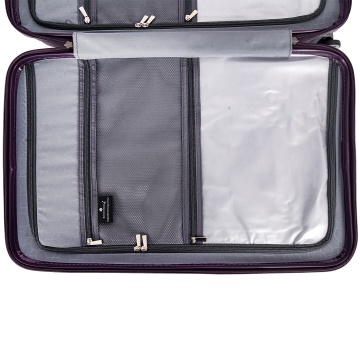 Troler de cabina Snowball SW47203, polipropilena, fermoar antifurt, cifru TSA, 4 roti duble, 55 cm, mov - Img 3