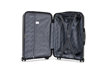 Troler Mare Aventor, 76.5x51.5x29.5 cm, Polipropilenă, Cifru TSA, 4 Roți Duble 360°, AV109, Negru - Img 2