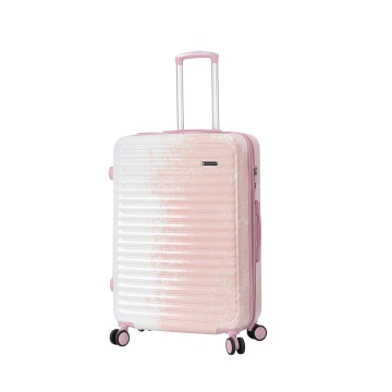 Troler Mare Extensibil 76x49x31 cm Madisson, Fermoar Antifurt, Policarbonat, SW65203, Roz/Alb