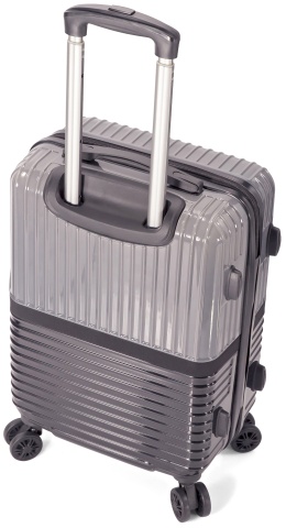 Troler Mare Extensibil Benzi 77x46x33 cm, Policarbonat, Cifru, BZ 5914, Gri - Img 6